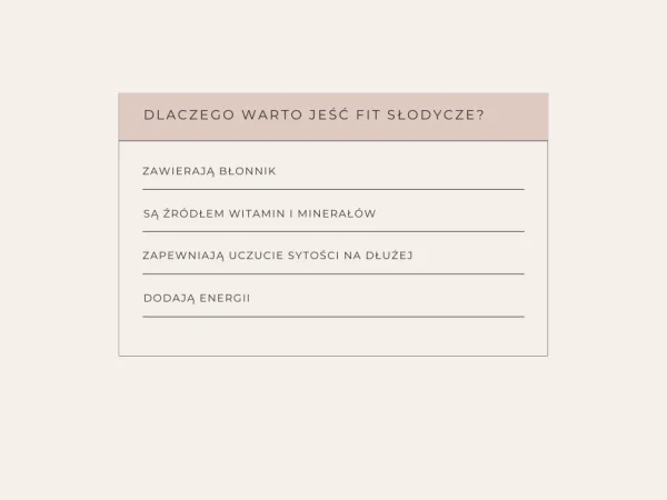 Czy wiesz, że będąc na diecie, możesz jeść słodycze?